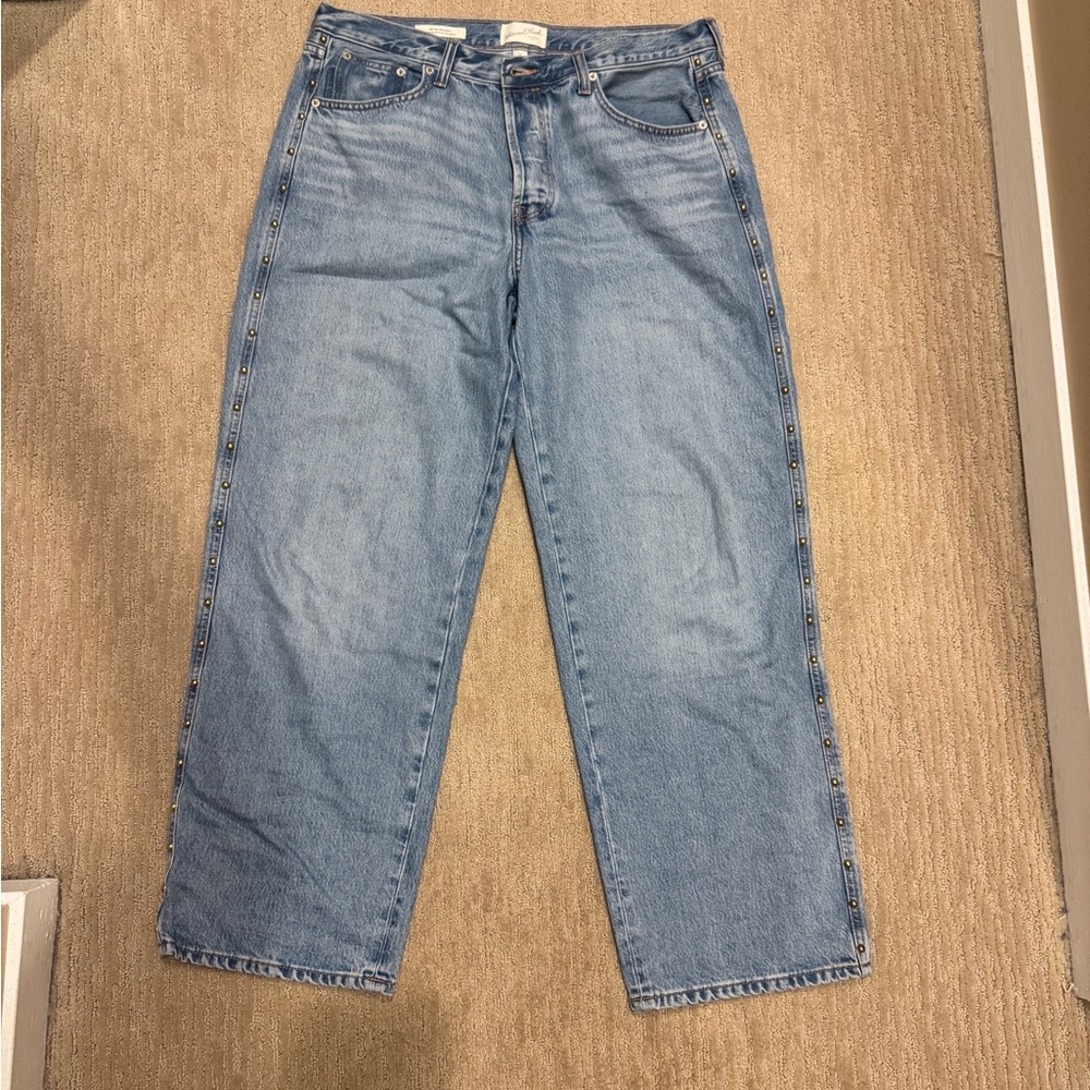 Blue Denim Jeans with gold studs